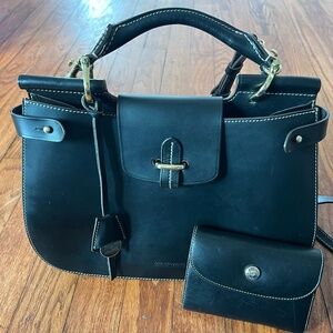 RARE Dooney & Bourke Alto Viola Italian Vacchetta Leather Handbag and Wallet